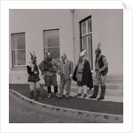Lieutenant Governor Sir Ronald Herbert Garvey given a Viking helmet by Manx Press Pictures