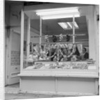 Sausages in Craine's shop window, Isle of Man by Manx Press Pictures