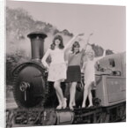Show-girls on steam train by Manx Press Pictures