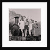 Show-girls on steam train by Manx Press Pictures