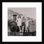 Show-girls on steam train by Manx Press Pictures