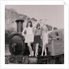 Show-girls on steam train by Manx Press Pictures