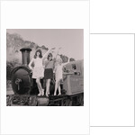 Show-girls on steam train by Manx Press Pictures