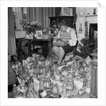 Woman with Christmas hampers, Isle of Man by Manx Press Pictures