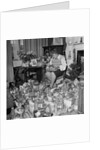 Woman with Christmas hampers, Isle of Man by Manx Press Pictures