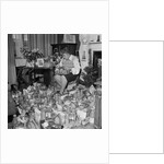 Woman with Christmas hampers, Isle of Man by Manx Press Pictures