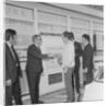 Geoff Duke at petrol station auto pay kiosk by Manx Press Pictures