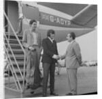 Englebert Humperdinck with his brother landing at Ronaldsway Airport by Manx Press Pictures
