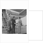 Englebert Humperdinck with his brother landing at Ronaldsway Airport by Manx Press Pictures