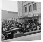 Austin Seven motorcars outside the Crescent cinema by Manx Press Pictures