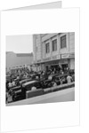 Austin Seven motorcars outside the Crescent cinema by Manx Press Pictures