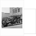 Austin Seven motorcars outside the Crescent cinema by Manx Press Pictures