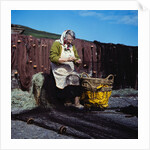 Mending the nets by Manx Press Pictures