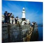 Fishing on the breakwater, Peel by Manx Press Pictures