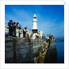Fishing on the breakwater, Peel by Manx Press Pictures