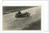 Rider A.J. Robertson on the ground, with his machine laid down on the road beside him, 1925 or 1926 (?) TT (Tourist Trophy) by Thomas Horsfell Midwood