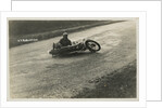 Rider A.J. Robertson on the ground, with his machine laid down on the road beside him, 1925 or 1926 (?) TT (Tourist Trophy) by Thomas Horsfell Midwood