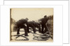 Sailors putting rope on a steamer by Anonymous