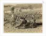 Two gentlemen on the beach at Niarbyl by James Hatfield