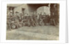 Early motorcyclists group at Quiggin's Timber Yard, Douglas by Donald Collister