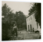 John Christian in his farmyard, behind Sulby woollen mill by Anonymous