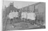 First World War Internees in front of an Internment Hut (Medical/ Hospital Staff), Camp 2, Knockaloe Camp, Isle of Man by Unknown