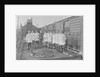 First World War Internees in front of an Internment Hut (Medical/ Hospital Staff), Camp 2, Knockaloe Camp, Isle of Man by Unknown