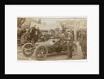 Hon. Charles Rolls in his Wolseley motorcar at Ramsey Control, Queens Pier Road, Ramsey, 1905 Gordon Bennett Trials by Anonymous