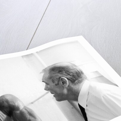 Frank Bruno with his trainer by Anonymous