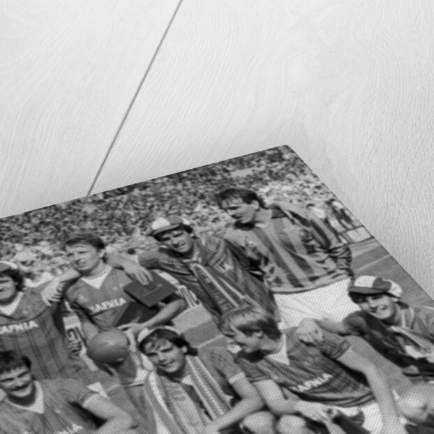 Everton football team pose with the Charity Shield by Albert Cooper
