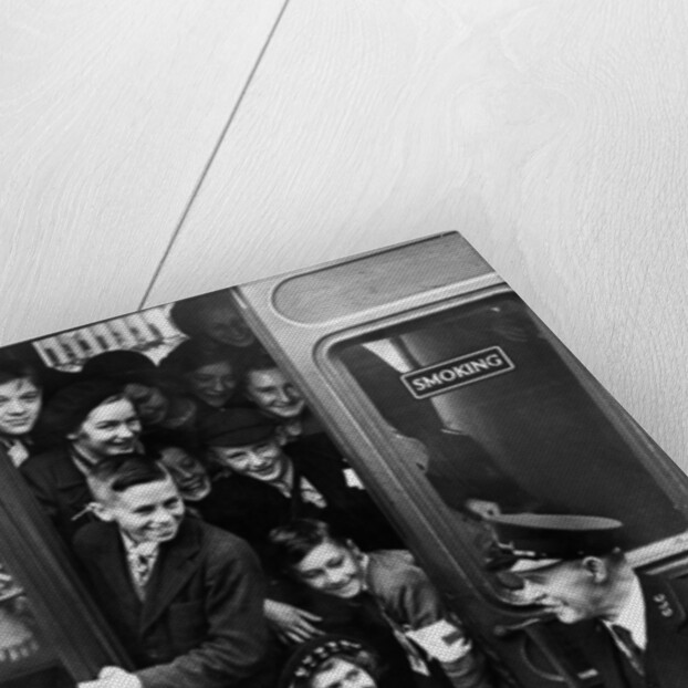 A carriage filled with evacuees waits for the guard to blow his whistle by Staff