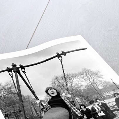 Cilla Black at a playground in May 1964 by Harry Fox