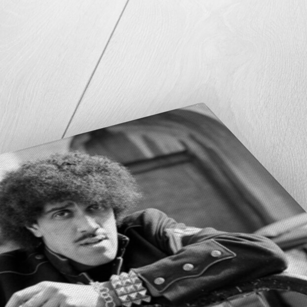 Phil Lynott of Thin Lizzy during a recording session for the groups new album. by Peter Stone