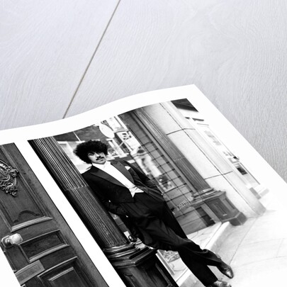 Phil Lynott in London, modelling clothes from Saville Row. 1983 by Maloney