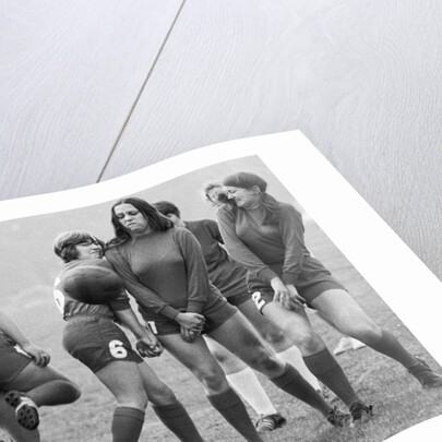 Orient Girls taking defensive action against a free kick by Ron Burton