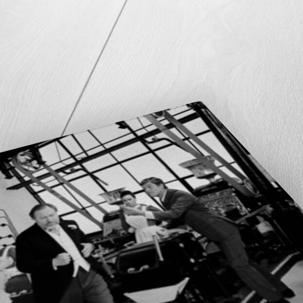 Dick Van Dyke, Sally Ann Howes and Peter Ustinov filming a scene for Chitty Chitty Bang Bang by Bela Zola