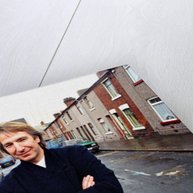 Alan Rickman, Actor, pictured on the streets of Barrow In Furness where he is due to play Hamlet, for the price of ﾿200 per week. by Stenning