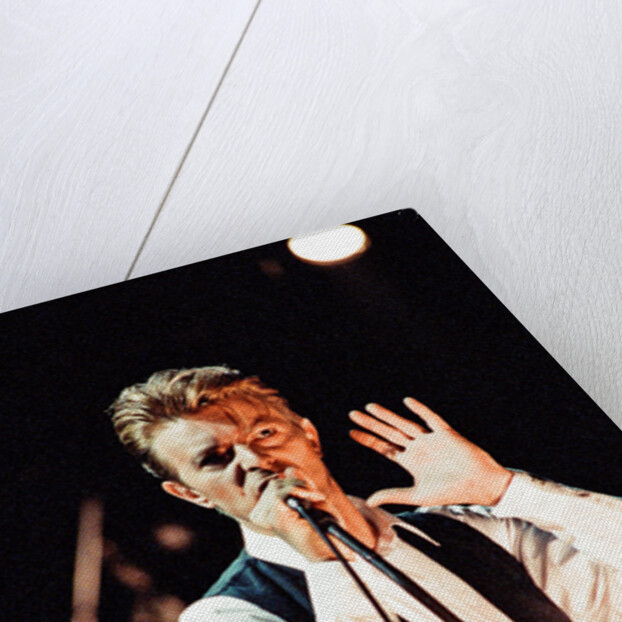 David Bowie performing at The Birmingham NEC, as part of his 1990 Sound and Vision World Tour. by Dick Williams