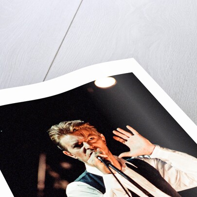 David Bowie performing at The Birmingham NEC, as part of his 1990 Sound and Vision World Tour. by Dick Williams