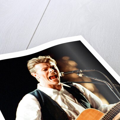 David Bowie performing at The Birmingham NEC, as part of his 1990 Sound and Vision World Tour. by Dick Williams