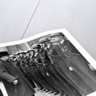 Winston Churchill inspecting members of Coventry's Warden Service by Staff