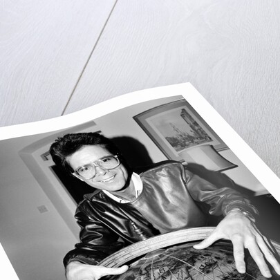 Cliff Richard with a globe by Anonymous