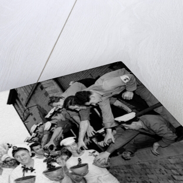 Navy cooks with Christmas puddings by Reg Lewis