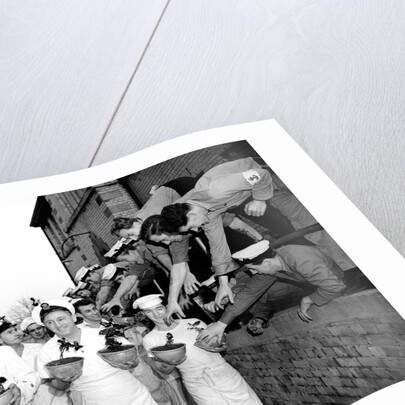 Navy cooks with Christmas puddings by Reg Lewis