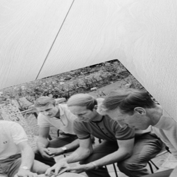 England players enjoy a game of cards at their base in Hendon during the 1966 World Cup tournament by Staff