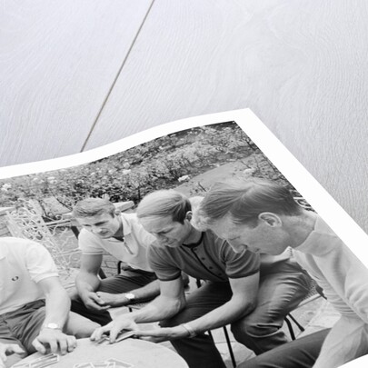 England players enjoy a game of cards at their base in Hendon during the 1966 World Cup tournament by Staff
