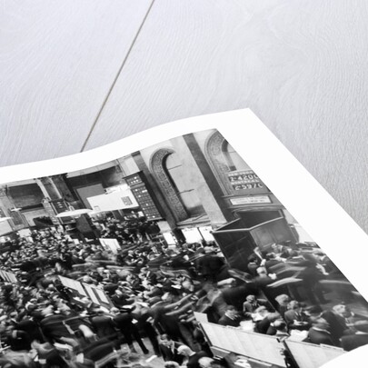 Busy scenes showing crowds of traders in a hurry at the London Stock Exchange by Reed