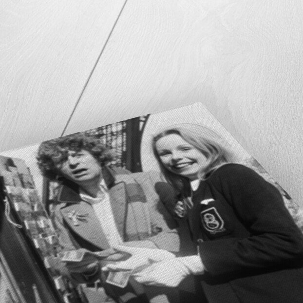 Tom Baker, the 4th Doctor Who, pictured with fellow Time Lord Romana played by actress Sarah Ward by Anonymous