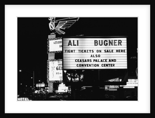 Neon sign on the strip in Las Vegas advertising the Muhammad Ali - Joe Bugner fight by Monte Fresco