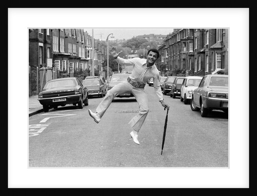 John Conteh celebrates after winning both British and European Commonwealth titles by Fresco Monte
